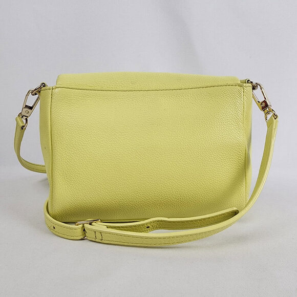 Talbots Neon Yellow Leather Crossbody Purse - Picture 4 of 13